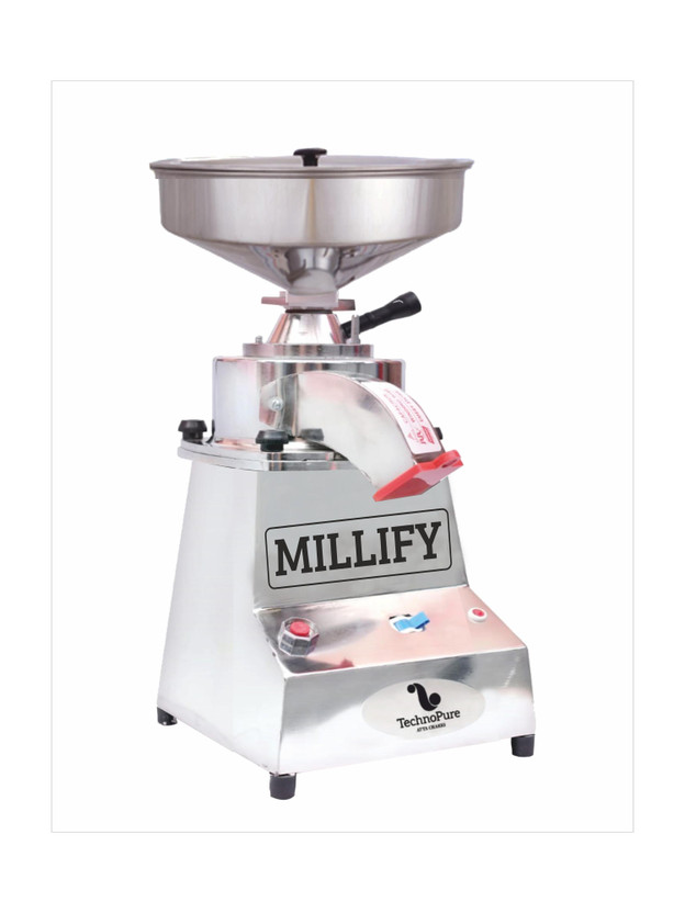 TechnoPure MILLIFY 500W Multi Grain Mill, Mini Atta Chakki for Home, Heavy Duty Motor Stone Based Domestic Flour Mill, Gharghanti, Gharelu Atta Chakki, 5-10 Kg/Hour Flourmill