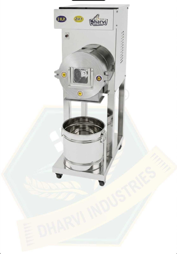 DHARVI AATA MAKER GRINDING FLOUR MILL MACHINE 3 HP 2 IN ONE FULLY AUTOMATIC GRINDING MACHINE PALVALIZER 2 IN ONE SS BODY 3HP Flourmill