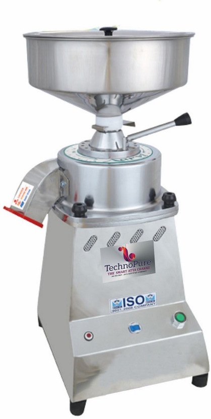 TechnoPure Automatic Domestic Flour Mill Machine for Home, Gharghanti Smart Atta Chakki 1.25HP Single Phase Motor, 8-18 Kg/Hour Square Flour Mill Flourmill