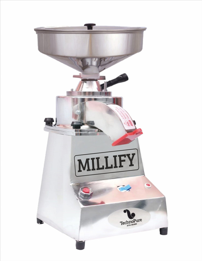 TechnoPure MILLIFY 500W Multi Grain Mill, Domestic Atta Chakki for Home, Heavy Duty Motor Mini Flour mill Gharghanti Stone Based Gharelu Atta Chakki, 5-10 Kg/Hour Flourmill