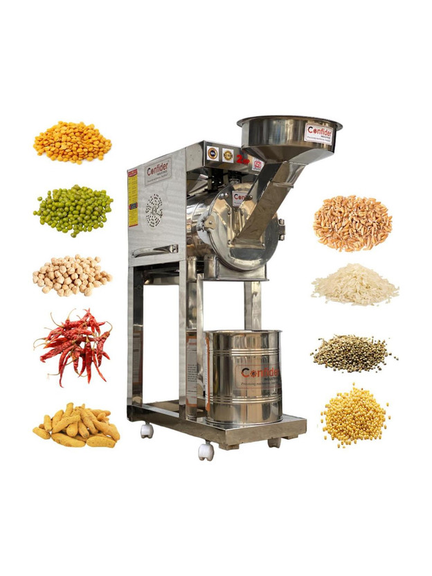 Confider 2 HP 2 in 1 Pulverizer | 2HP Atta Chakki Price | Stainless Steel Wheat Mill | Atta Ki Chakki | Masala Grinder Machine | 1500 W Home Pulveriser Flourmill