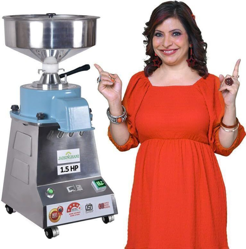 Jaisinghani 1.5 HP Table Top Stone|Atta Chakki for Home with 7 to 9 Kg/hr Output Flourmill