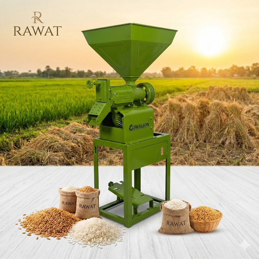 RAWAT 3HP Rice Processing Mill with Motor | Mini Rice Mill Machine for Home & Shop Flourmill