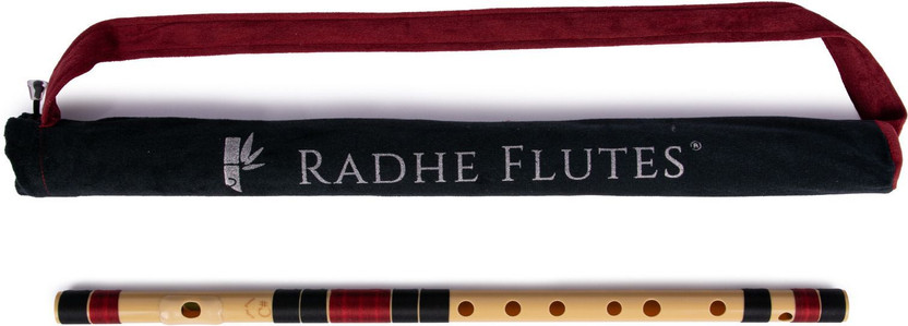 Radhe Flutes C Sharp MIddle Octave Right Handed Black & Maroon With Maroon/Colored Cover. PVC Flute(48 cm)