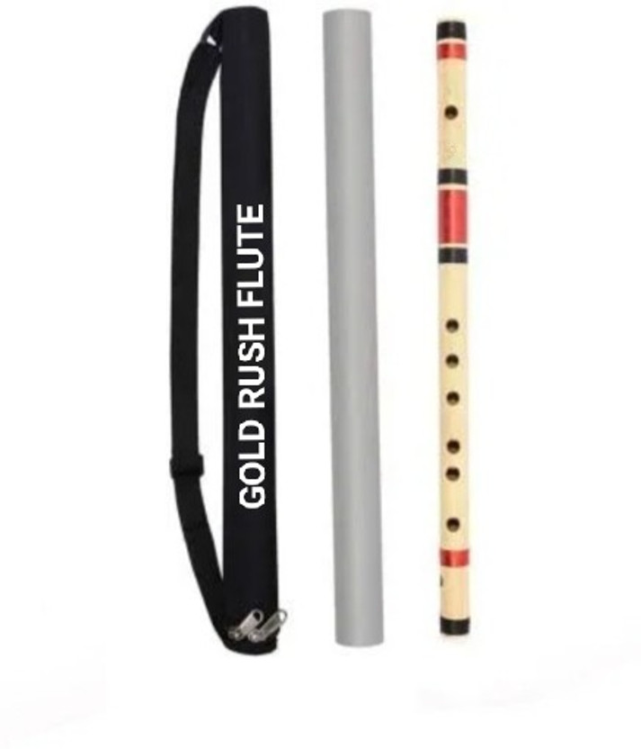 Gold Rush C Scale Middle Professional Right Hand Size Bansuri 19.5 Inch Bamboo Flute(48 cm)