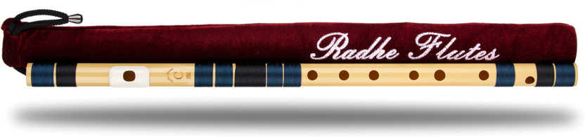 Radhe Flutes C Natural Right Hand With Velvet Cover PVC Dark Blue & Black PVC Flute(53 cm)