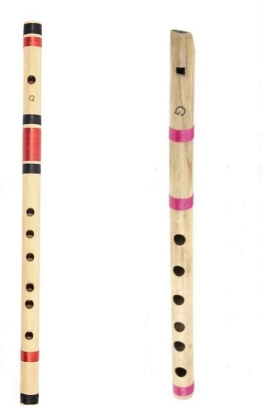 Gold Rush A Scale & G Scale SIDE & STATE Six Holes Beginners Bamboo Bansuri 17 inch Size Bamboo Flute(45 cm)