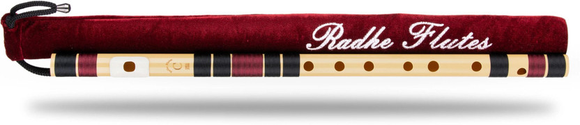 Radhe Flutes C Natural Bansuri Right Hand Middle Octave With Velvet Cover PVC Black & Maroon PVC Flute(53 cm)