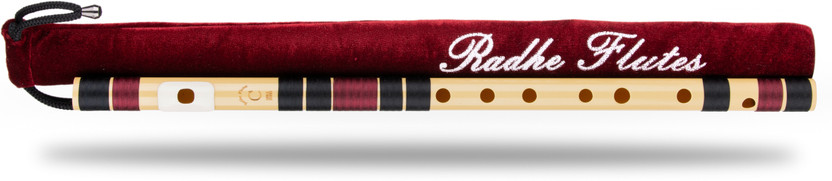 Radhe Flutes C Natural Bansuri Right Hand Middle Octave With Velvet Cover PVC Black & Maroon PVC Flute(53 cm)