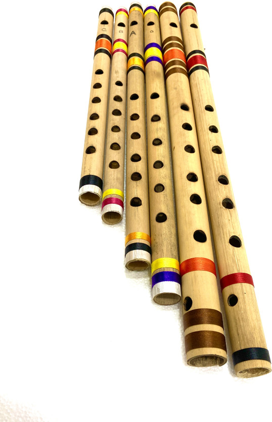 KHALSA MUSICAL SIX PCS SET G SHARP + C SHARP G SCALE A SCALE C SCALE B SCALE Bamboo Flute(47 cm)