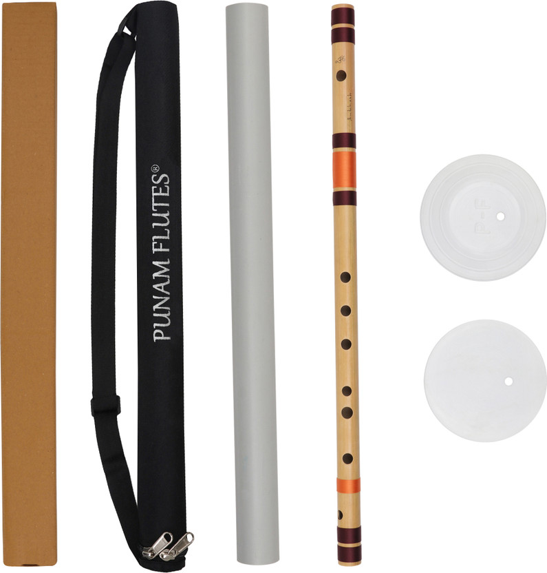 Punam Flutes A Natural Base Premium Bansuri (Right Hand) 22.8 inches Bamboo Flute(22.8 inch)
