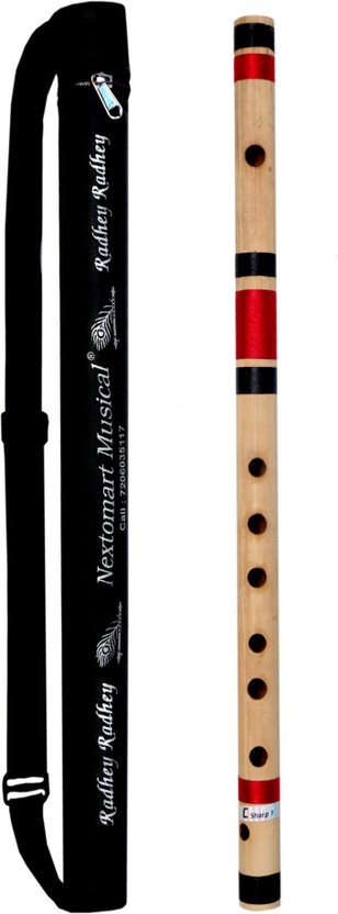 NEXTOMART Musical Flutes Bamboo Flutes C Sharp Medium 7 Hole Right Hand Bamboo Bansuri Size 18.5 Inch With Free Carry Bag Bamboo Flute(47 cm)