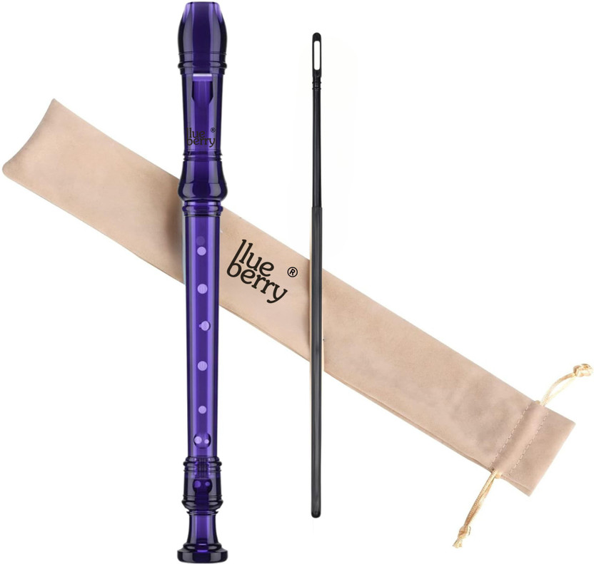 BLUEBERRY R-52 Purple, 8-hole C-key German-Style Music Recorder Flute With Cleaning Rod Plastic Flute(32.5 cm)