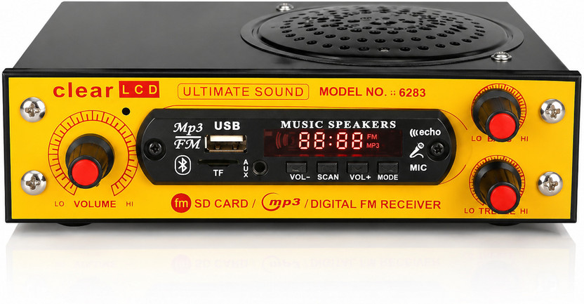 ain FM Radio Bluetooth Speaker,AUX,SD Card,USB Input Volume,Bass,Treble Functions 80 W AV Power Amplifier(Multicolor)