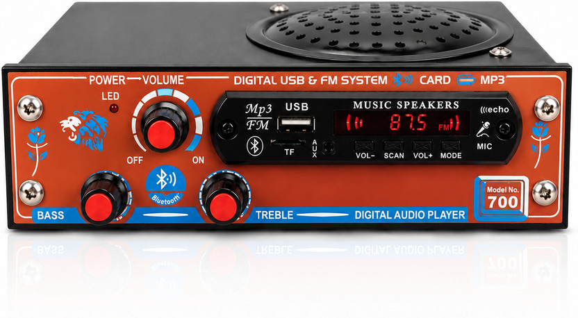 ain Sound Machine Speaker FM Radio with USB, Bluetooth & Built-in Speaker for Home 80 W AV Power Amplifier(Multicolor)
