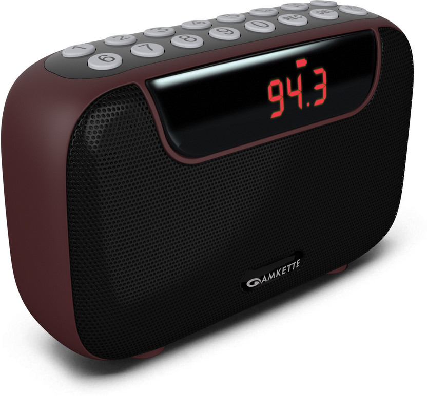 AMKETTE Pocket Blast Bluetooth Speaker with FM, Voice Recording, USB/SD Card and AUX FM Radio(Brown)