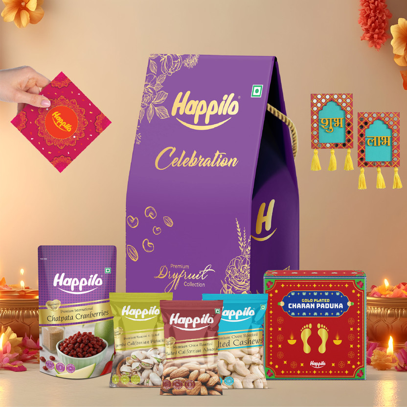 Happilo Shubh Labh Gift Pack | 7 Items | Premium Dry Fruits | Celebration Box Combo(7)