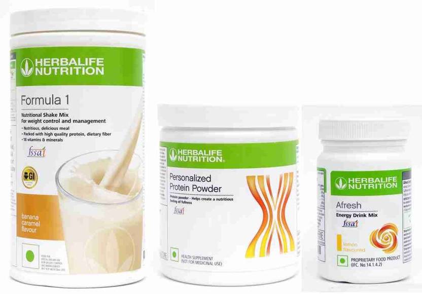 Herbalife Nutrition Herbalife Weight Loss Combo F1 Banana 500g, Protein 200g, Afresh Lemon 50g