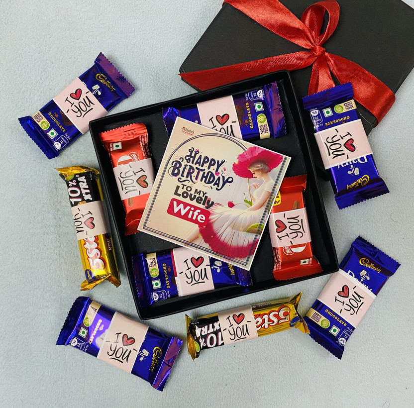 OddClick happy birthday gift for wife special birthday gift for wife combo Combo(6 Dairy Milk Chocolate, 2 Five Star Chocolate, 2 Kit Kat Chocolate ( All I Love You Wrapped), 1 Happy Birthday Wife Wishes Card)