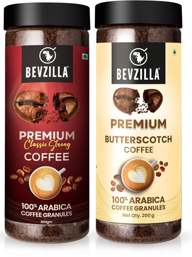 Bevzilla 200g Classic & 200g Butterscotch Flavoured Instant Coffee (2 x 200 g) Combo(200g Classic Coffee Powder, 200g Butterscotch Coffee Powder)