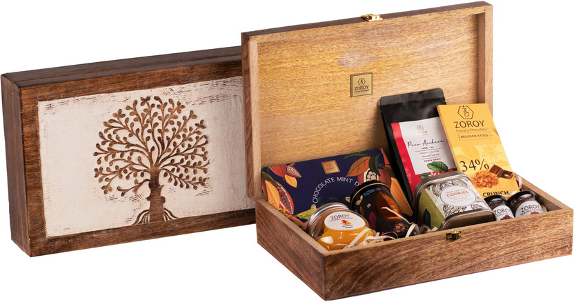 Zoroy Luxury Chocolate The Classic Tree of Life Wood Box Gift Combo Hamper For Diwali Corporate Combo(1300 Gms)