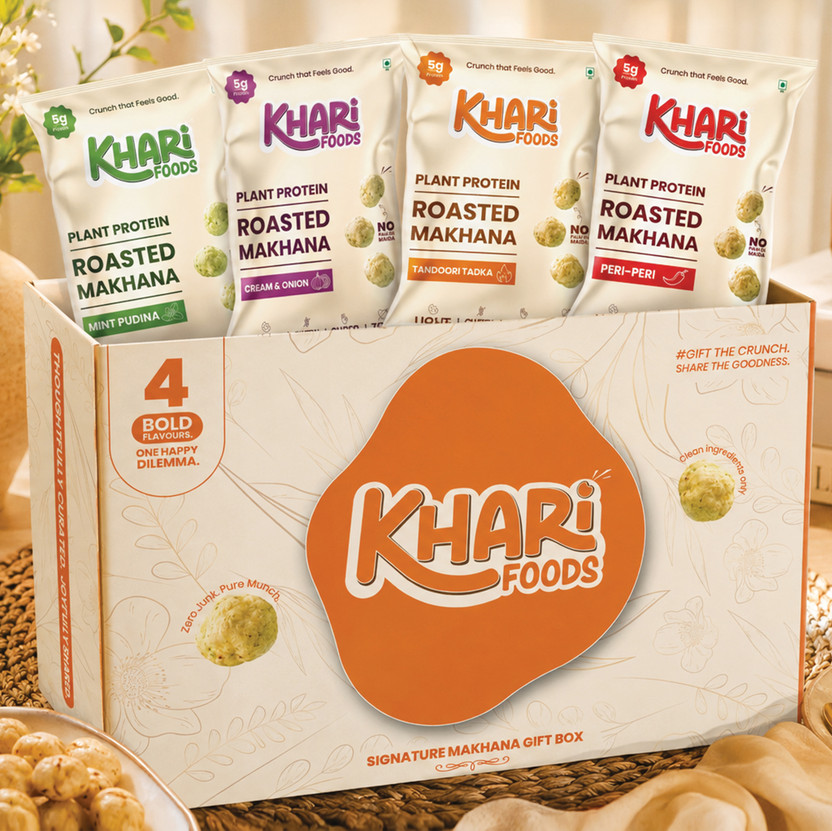 Khari Foods Makhana Gift Gift | Healthy Snacking | Festival Gift Box | Rakshabandhan, Diwali Combo(1)