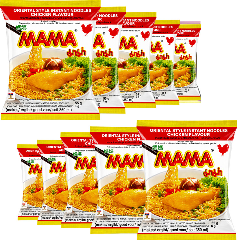 MAMA MAMA Chicken Flavour Instant Noodles (10 x 55g) Combo(Chicken Flavour Noodles 10 * 55g) - Flipkart Deal