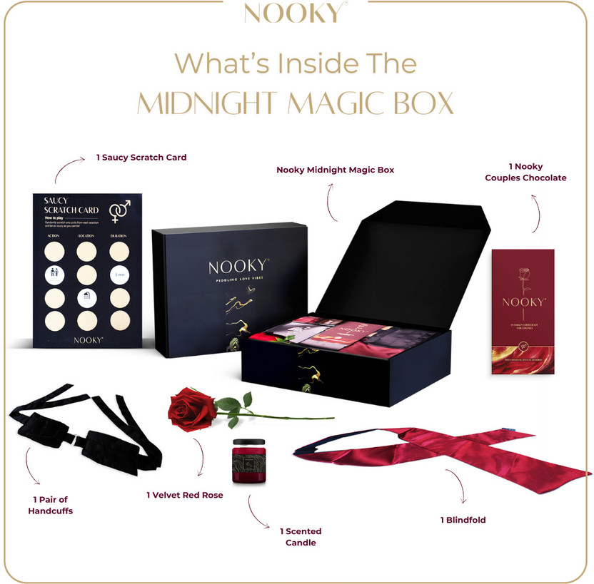 Nooky Midnight Magic chocolate Gift Box for couples 6 items in the box for men & women Combo(750g)