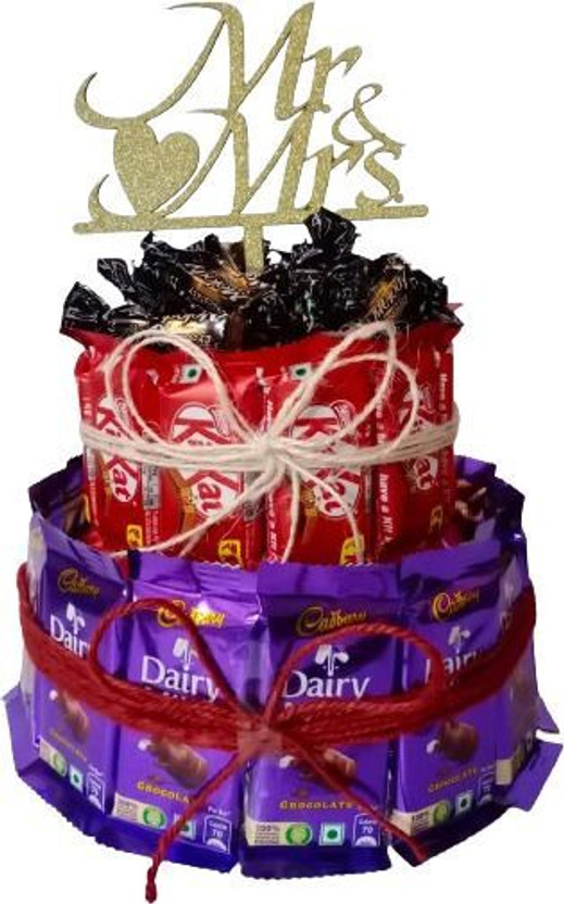 NESTLE Kit Kat| Dairy Milk & Melody chocolates | Mr & Mrs Cake Topper Gift Hamper Combo(46)