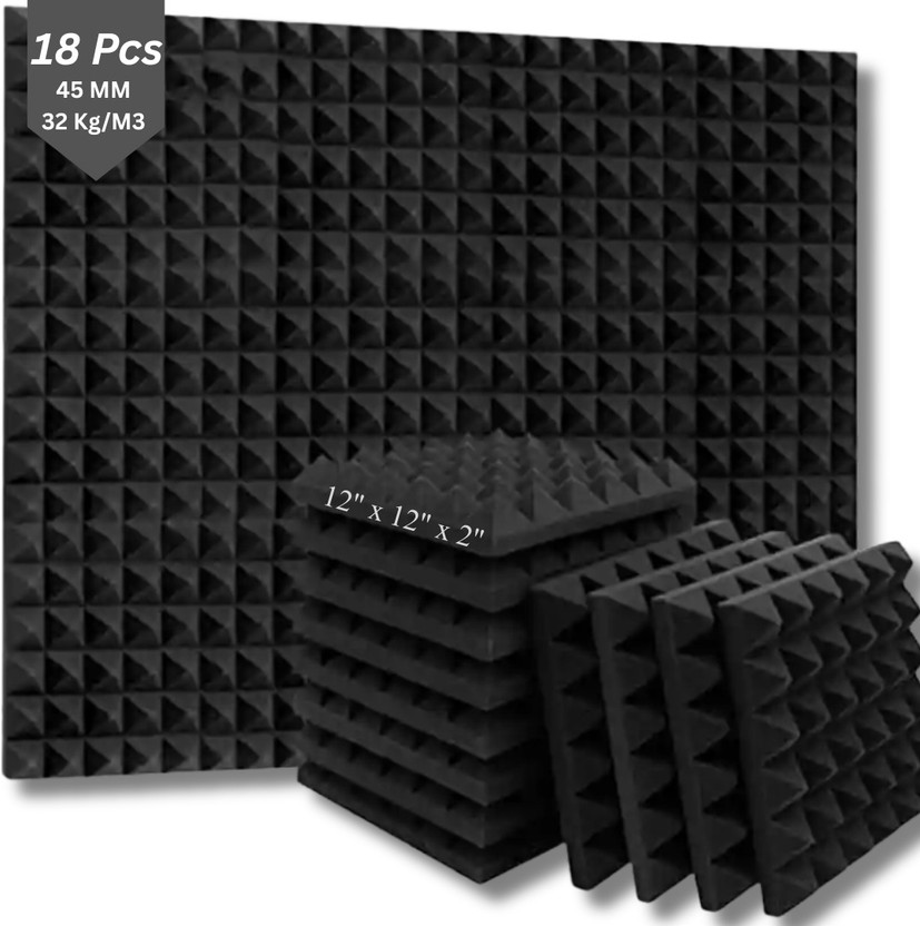 BlessBells Store Foam Pyramid Wall(18 Panels Black)