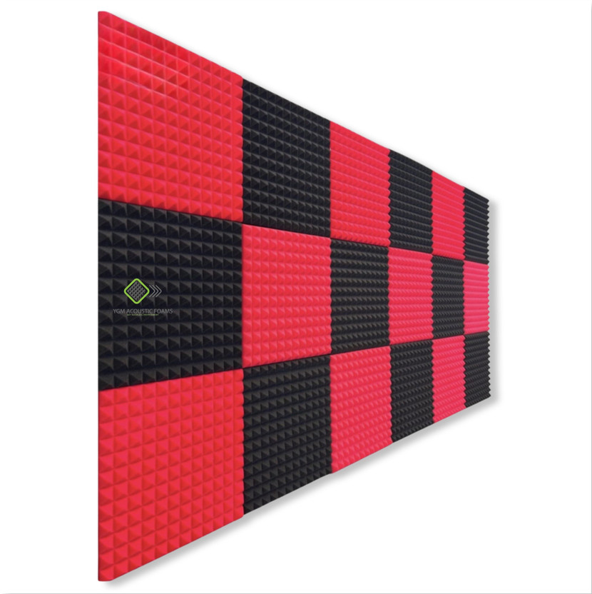 YGM YGM Acoustic Foams Foam Pyramid Wall(18 Panels Red, Black) - Flipkart Deal