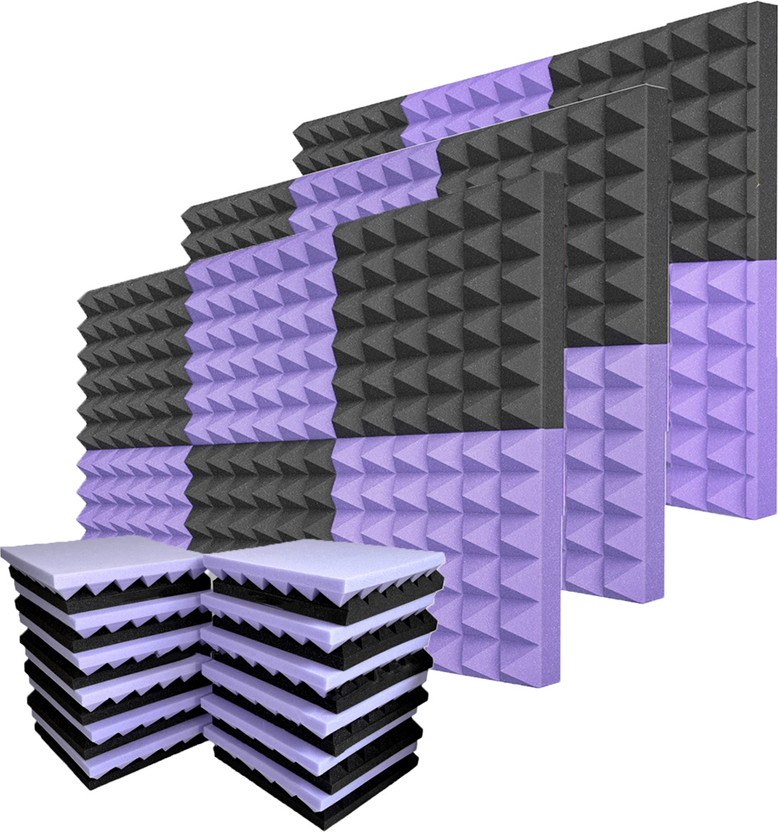 Mocking Bird Foam Pyramid Wall(36 Panels Purple, Black)