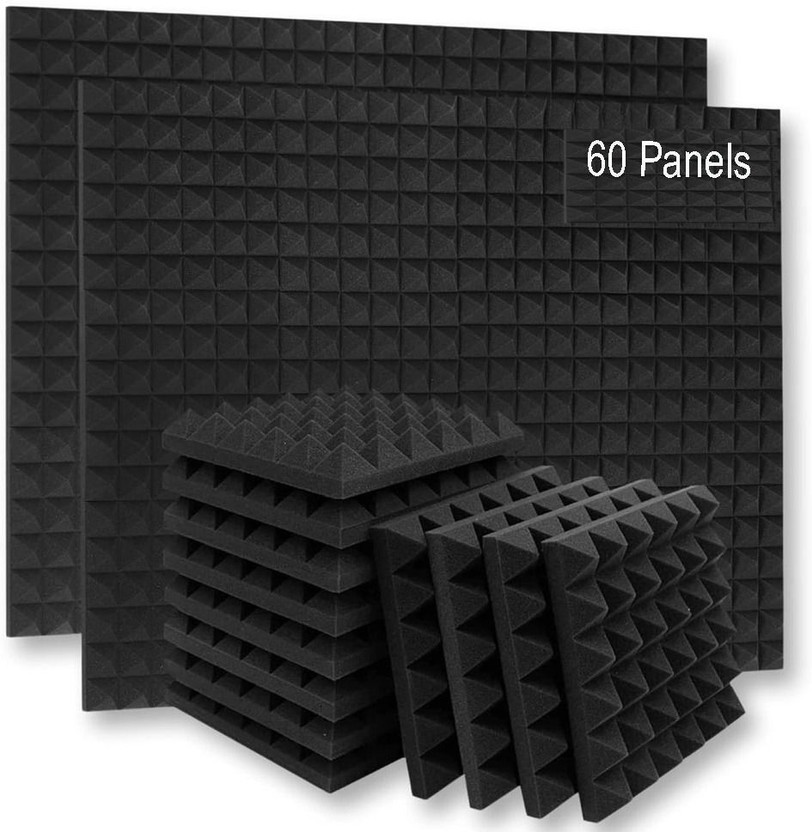 TechBlaze Foam Pyramid Wall(60 Panels Black)