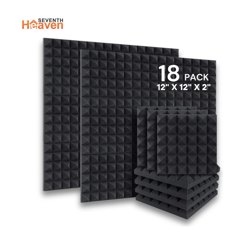 Seventh Seventh Heaven Foam Pyramid Wall(18 Panels Black) - Flipkart Deal