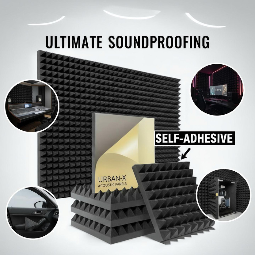 URBAN X Foam Pyramid Wall(15 Panels Black)