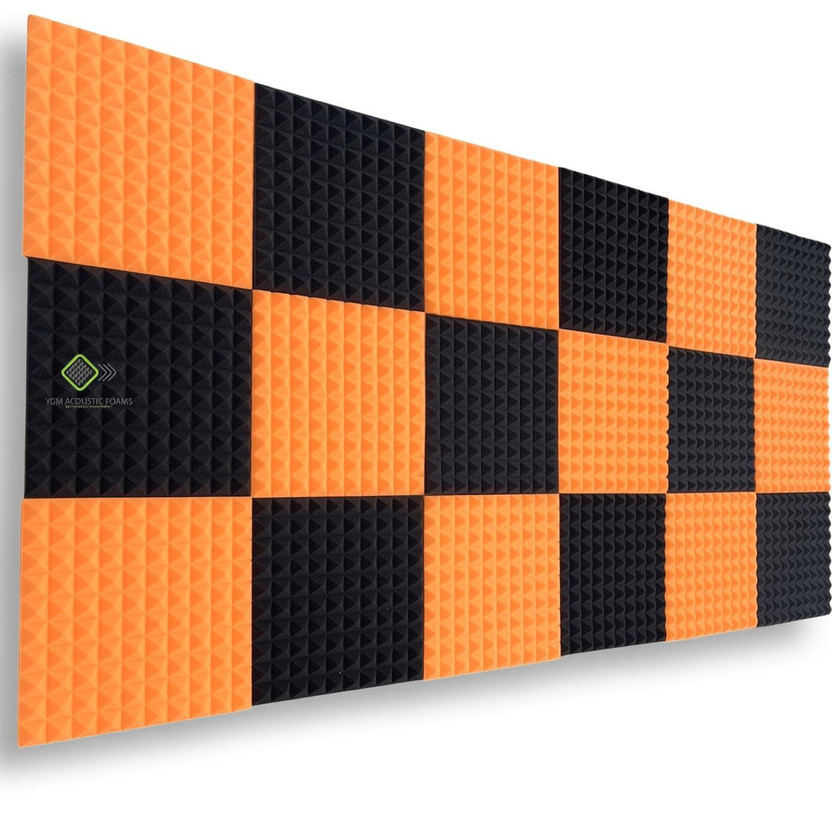 YGM YGM Acoustic Foams Foam Pyramid Wall(18 Panels Orange, Black) - Flipkart Deal