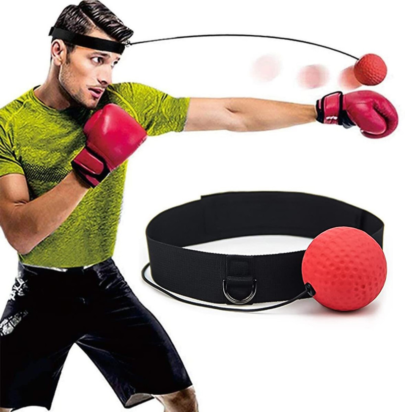 QuiteFit Reflex Ball, Ultimate Reflex Training Equipment Ball with Headband Focus Pad Focus Pad(Red, Black)