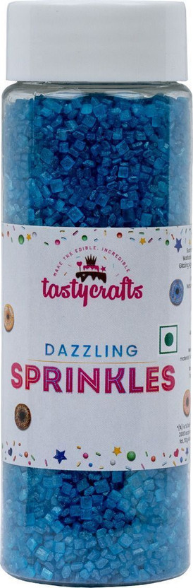 TastyCrafts TastyCrafts Sparkling Edible Sprinkle Decorations for Cake Decor Coloured Sugar Confectionery Blue(125 g) - Flipkart Deal