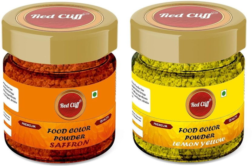 RED CLIFF Edible Saffron & Lemon Yellow Colour Powder | Vibrant Natural Colour Orange, Yellow(40 g)