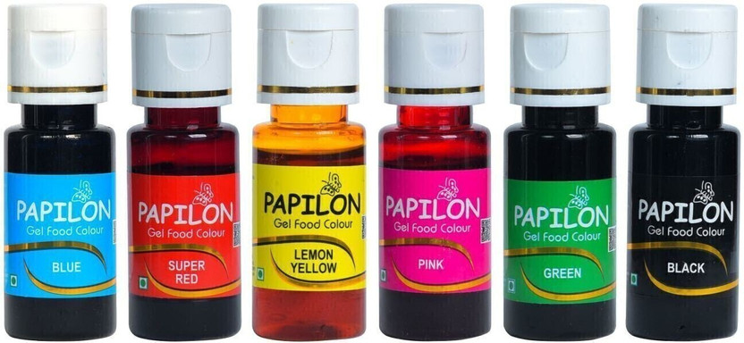 PAPILON Concentrated Gel Food Colour Pack of 20gm x 6 Bottles Multicolor(120 g)