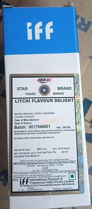 KONFIZ IFF Litchi Flavour Delight, Flavour/Essence Lychee Liquid Food Essence(500 ml)