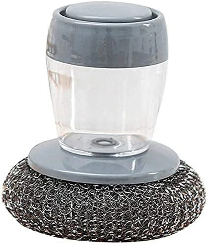 V S ecommerce Dish Washer Brush with Push Soap Dispenser | Palm Grip(Multicolor)