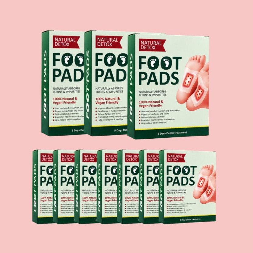 VALUE MART Bamboo Vinegar Foot Detox Wellness Kit Pack of 10 with Scrubber