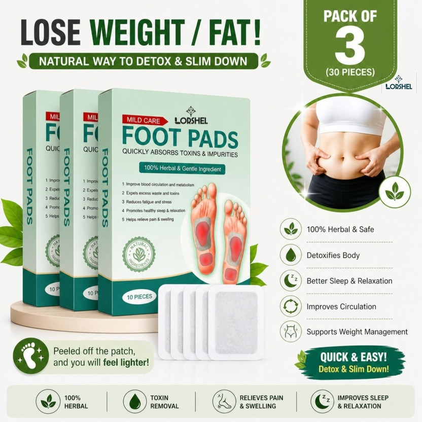 LORSHEL Ginger Detox Foot Pads | Essential Foot Pads Detox Daily Care Edition for