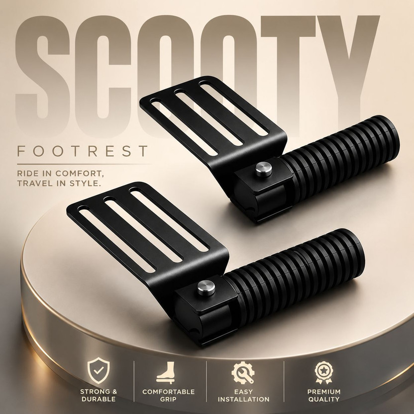 B.K Accessories Foot Rest with Rubber for All Scooty Model’s Heavy Strong Metal Foot Rest(Black)