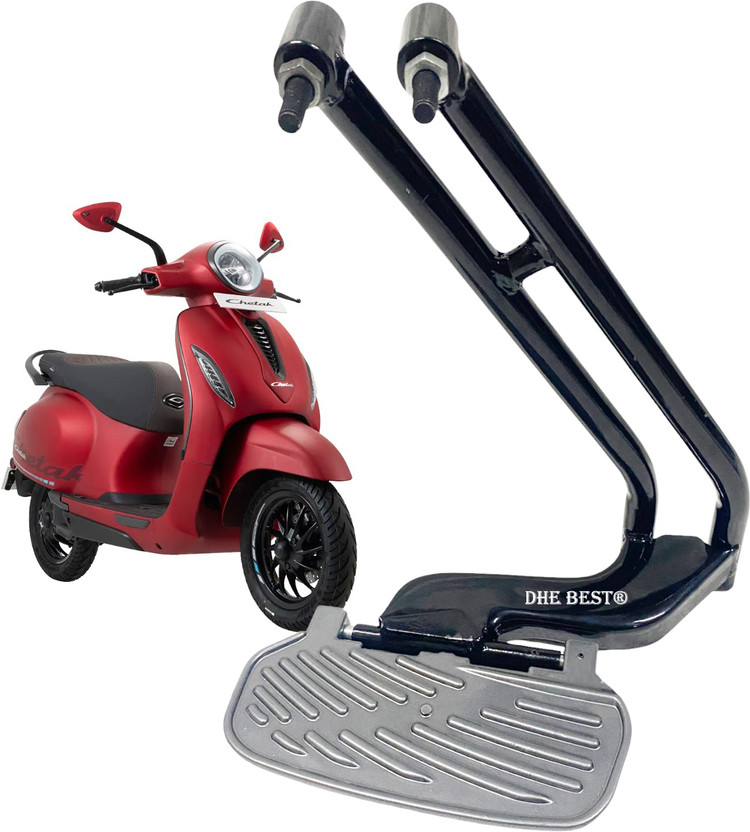 Dhe Best Scooter Rear Heavy Duty Ladies Footrest For Chetak 3502 Foot Rest(Black, Grey)