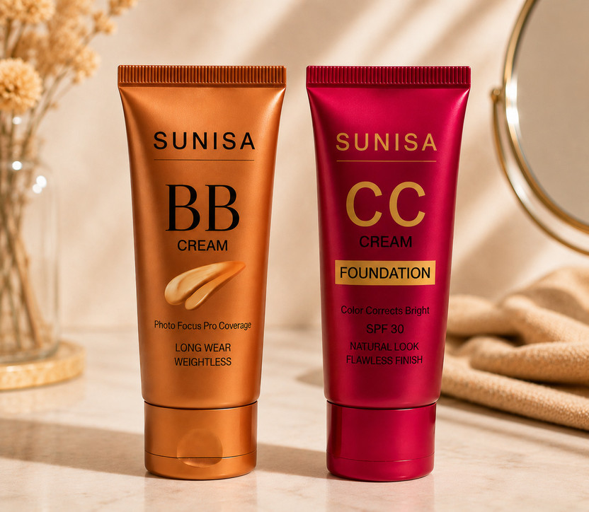 sunisa BB & CC Cream Combo Pack for Natural Glow & Flawless Finish Foundation(Beige, 30 ml)