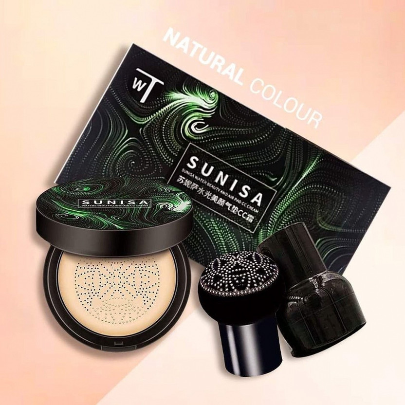 sunisa BB CC Cream Cushion Foundation with Lightweight Waterproof Formula Foundation(Ivory, 20 ml)