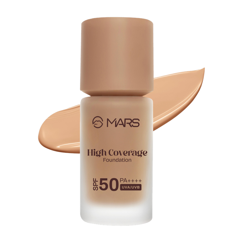 MARS SPF50 PA++++ High Coverage Foundation | Tested by IN-VIVO with 5 Star Foundation(SHADE-6.5, 40 ml)
