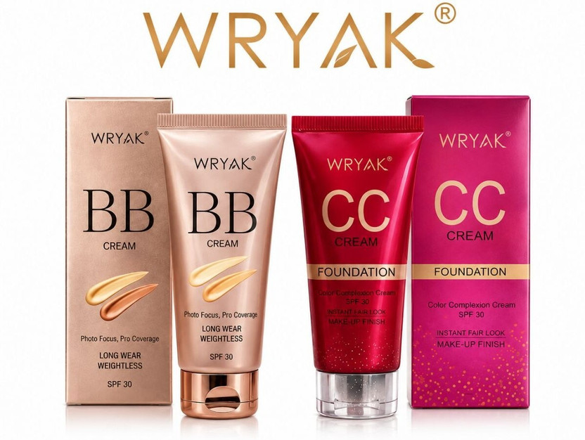 wryak Photo Ready BB CC Cream for Even Skin Tone and Lightweight Makeup Foundation(Natural Glow, 60 ml)